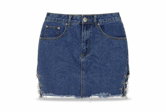 Womens UK Size 6 PRETTYLITTLETHING Mini Denim Skirt