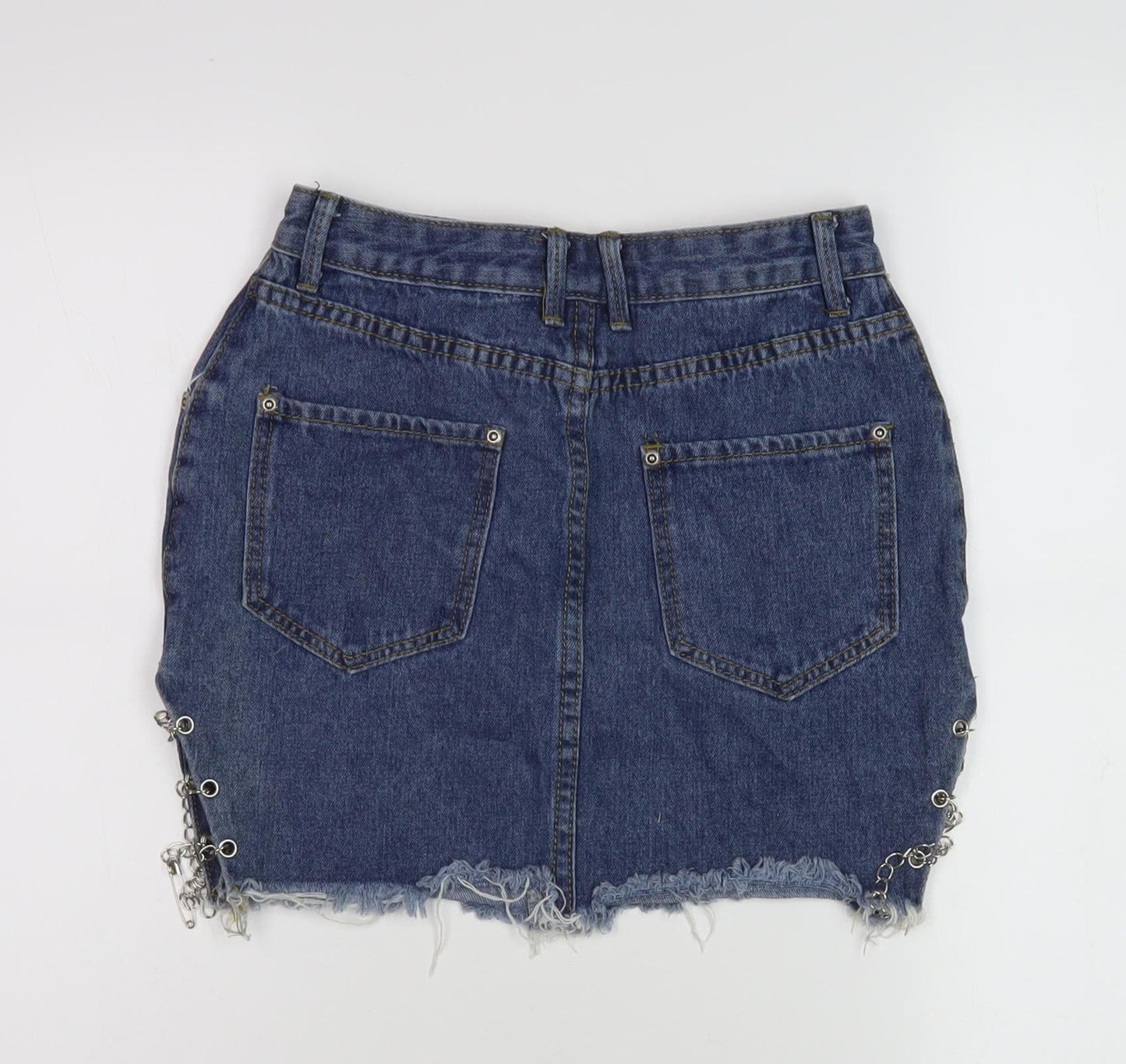 PrettyLittleThing Women's Blue Denim Mini Skirt Size 6