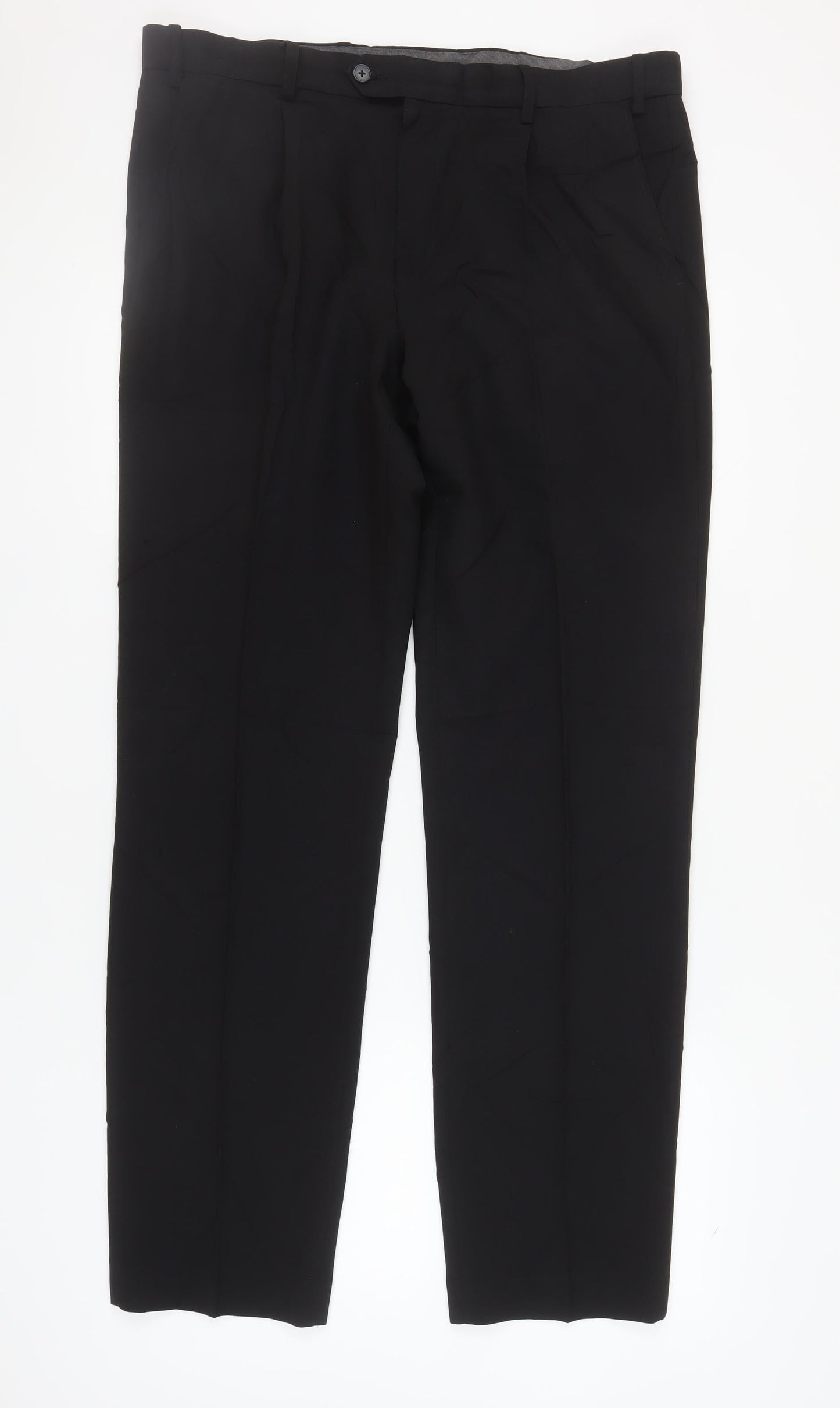 Marks and Spencer Men's Black Straight Leg Trousers 38