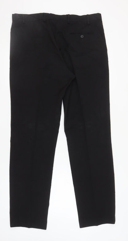 Marks and Spencer Men's Black Straight Leg Trousers 38