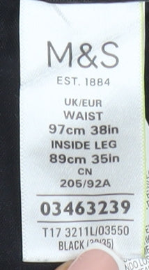 Marks and Spencer Men's Black Straight Leg Trousers 38