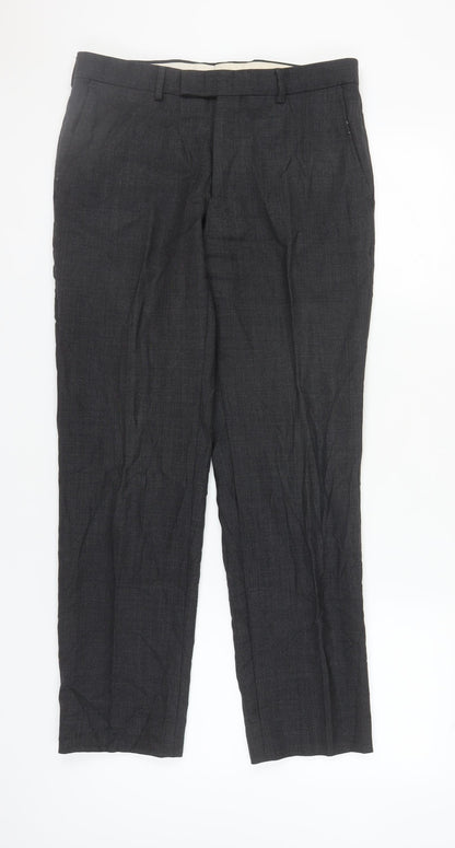 Marks and Spencer Men's Black Wool Dress Trousers 32
