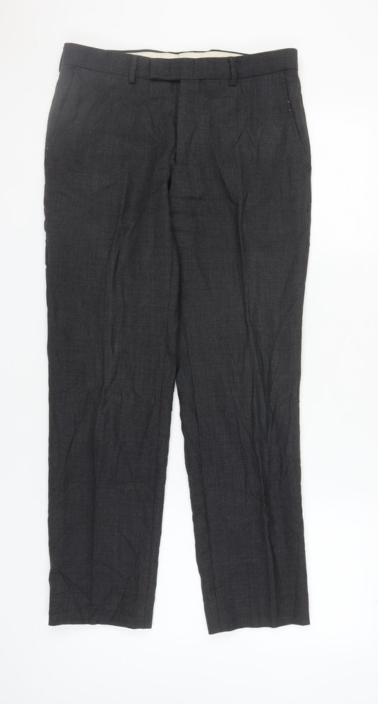 Marks and Spencer Men's Black Wool Dress Trousers 32