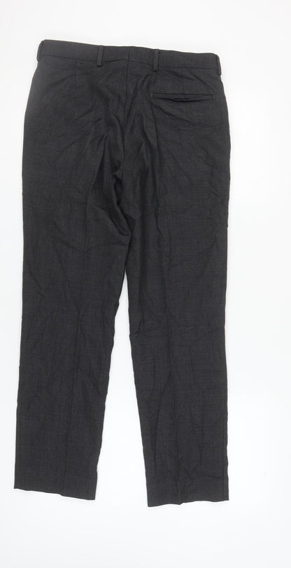 Marks and Spencer Men's Black Wool Dress Trousers 32