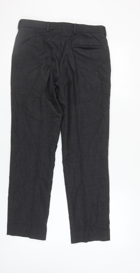 Marks and Spencer Men's Black Wool Dress Trousers 32