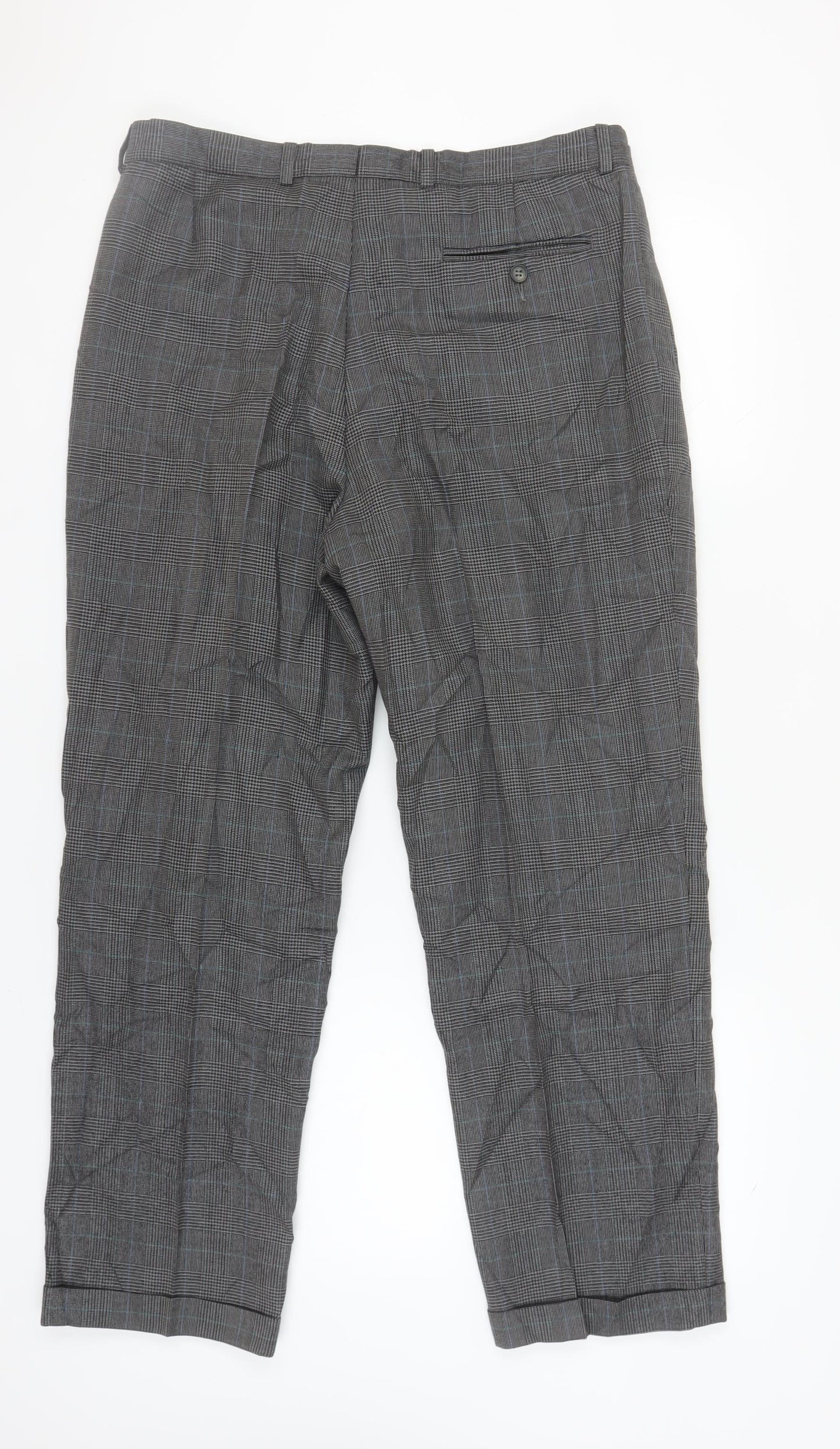 Jaeger Men's Grey Check Wool Dress Pants Size 52S