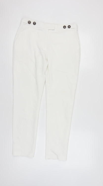 Womens UK Size 10 Phase Eight Regular Fit Casual Workwear White Trousers