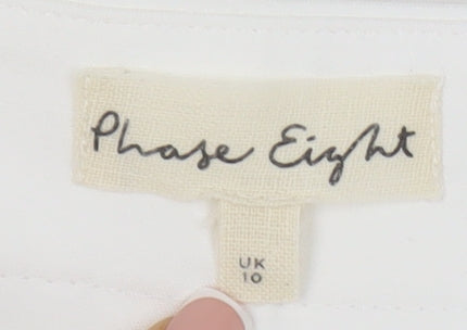 Womens UK Size 10 Phase Eight Regular Fit Casual Workwear White Trousers
