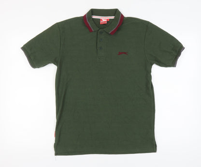 Slazenger Men's Green Polo Shirt Size S