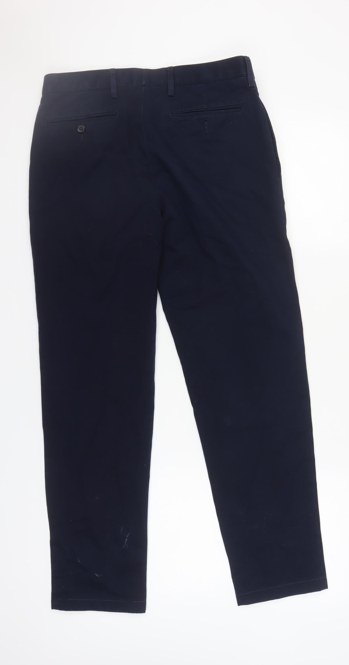 Lands' End Men's Blue Slim Chino Trousers Size 32