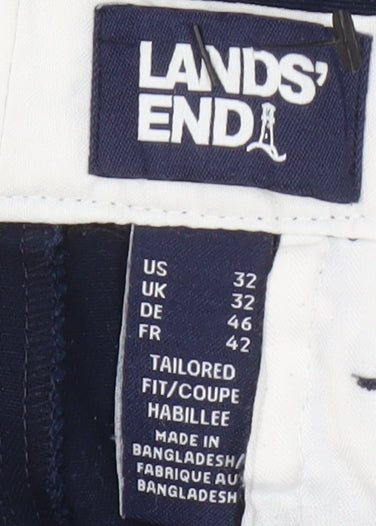 Lands' End Men's Blue Slim Chino Trousers Size 32