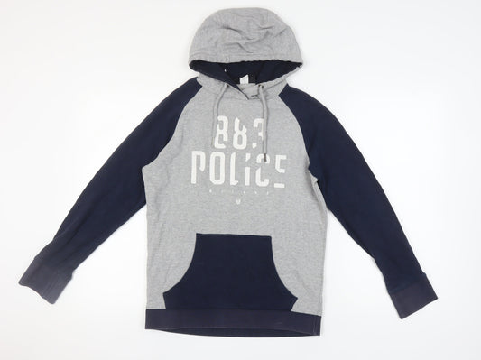 883 Police Men's Grey Pullover Hoodie, Size S