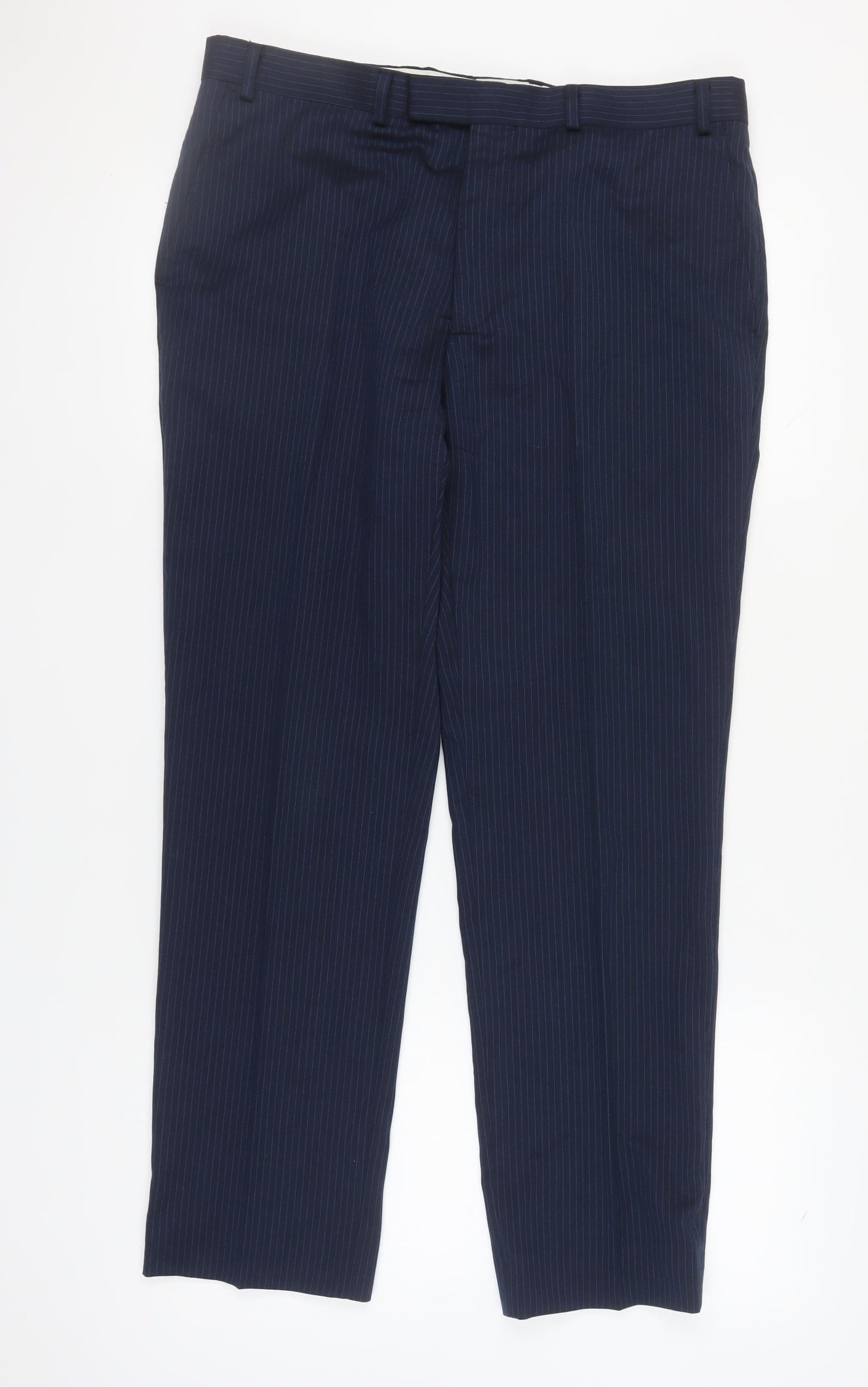 Marks and Spencer Blue Striped Men's Dress Pants Size 36/31