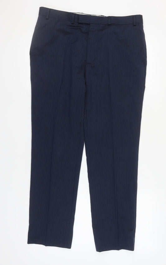 Marks and Spencer Blue Striped Men's Dress Pants Size 36/31