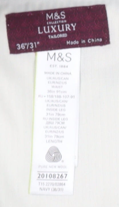 Marks and Spencer Blue Striped Men's Dress Pants Size 36/31