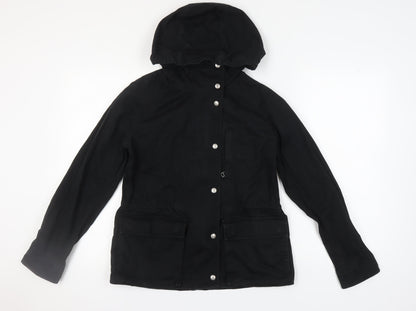 Gap Women's Black Hooded Jacket Medium Casual Style