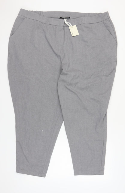 Capsule Women's Grey Plus Size Relaxed Trousers, 26R