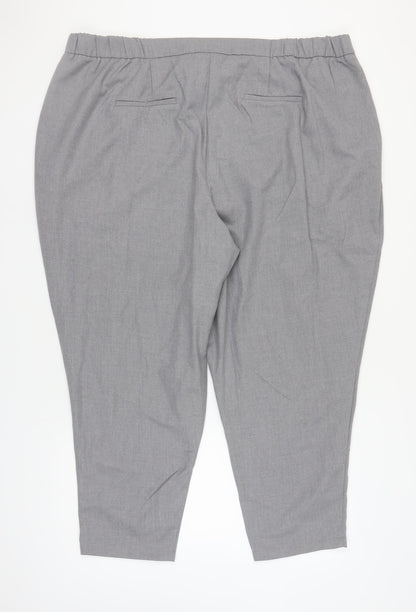 Capsule Women's Grey Plus Size Relaxed Trousers, 26R