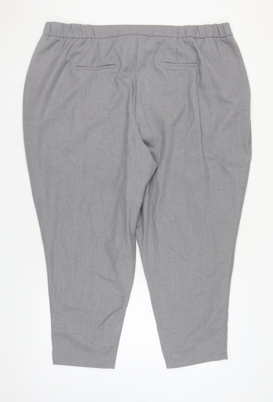 Capsule Women's Grey Plus Size Relaxed Trousers, 26R