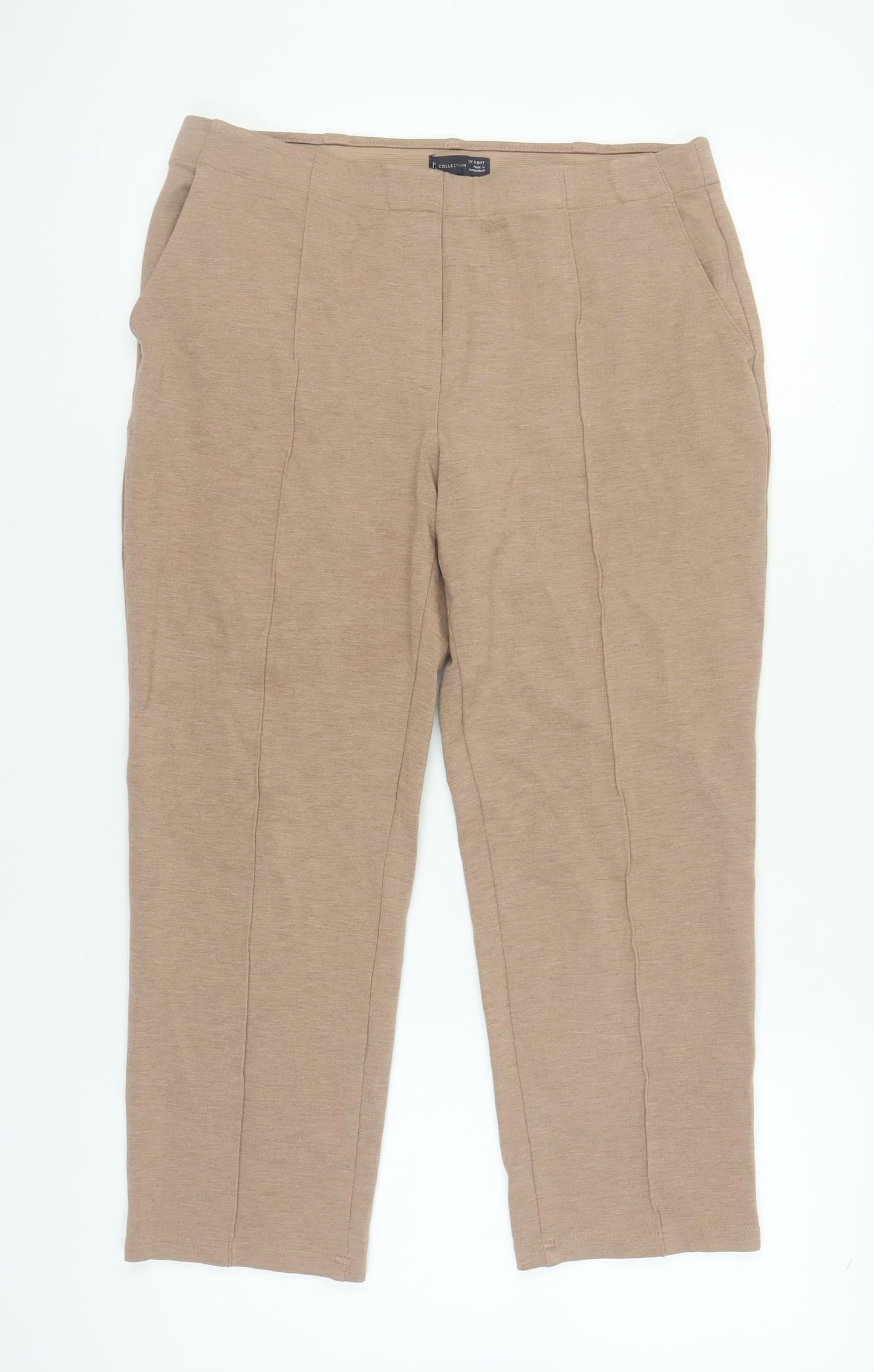 Womens UK Size 14 Marks and Spencer Regular Fit  Beige Trousers