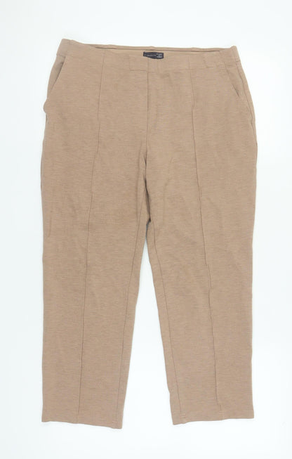 Womens UK Size 14 Marks and Spencer Regular Fit  Beige Trousers