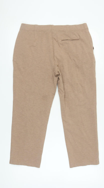 Womens UK Size 14 Marks and Spencer Regular Fit  Beige Trousers