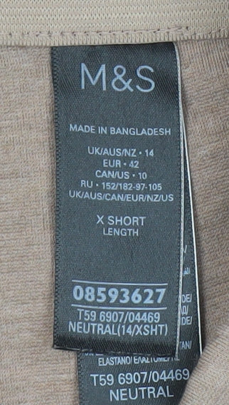 Womens UK Size 14 Marks and Spencer Regular Fit  Beige Trousers