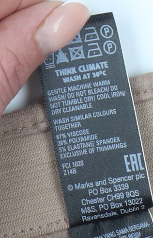 Womens UK Size 14 Marks and Spencer Regular Fit  Beige Trousers