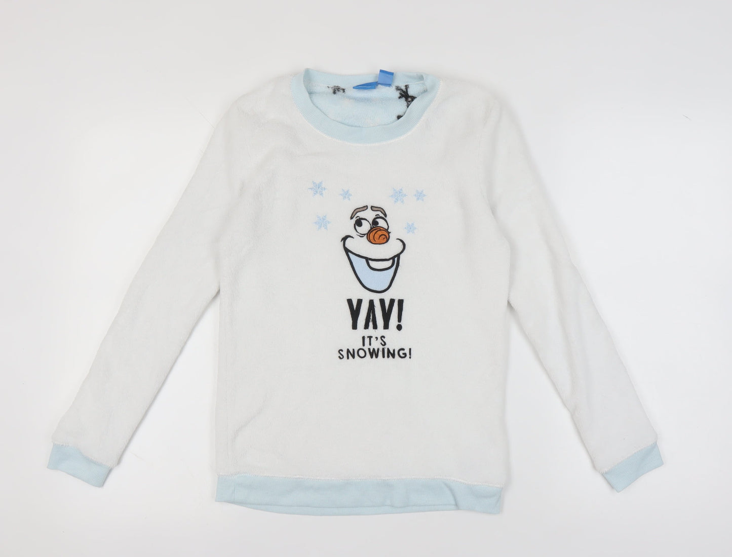 Disney Women’s White Olaf Pyjama Top XS Winter