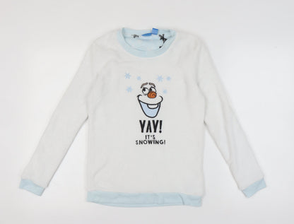 Disney Women’s White Olaf Pyjama Top XS Winter