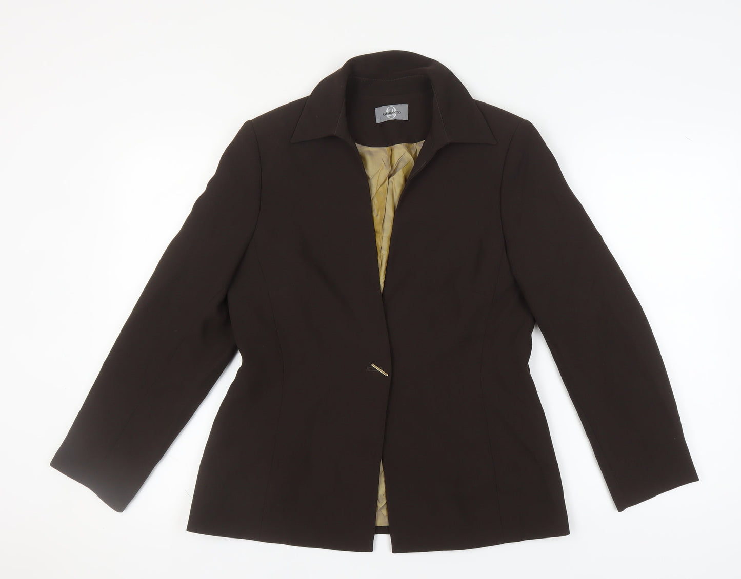 Womens UK Size 12 AMARANTO Regular Brown Blazer