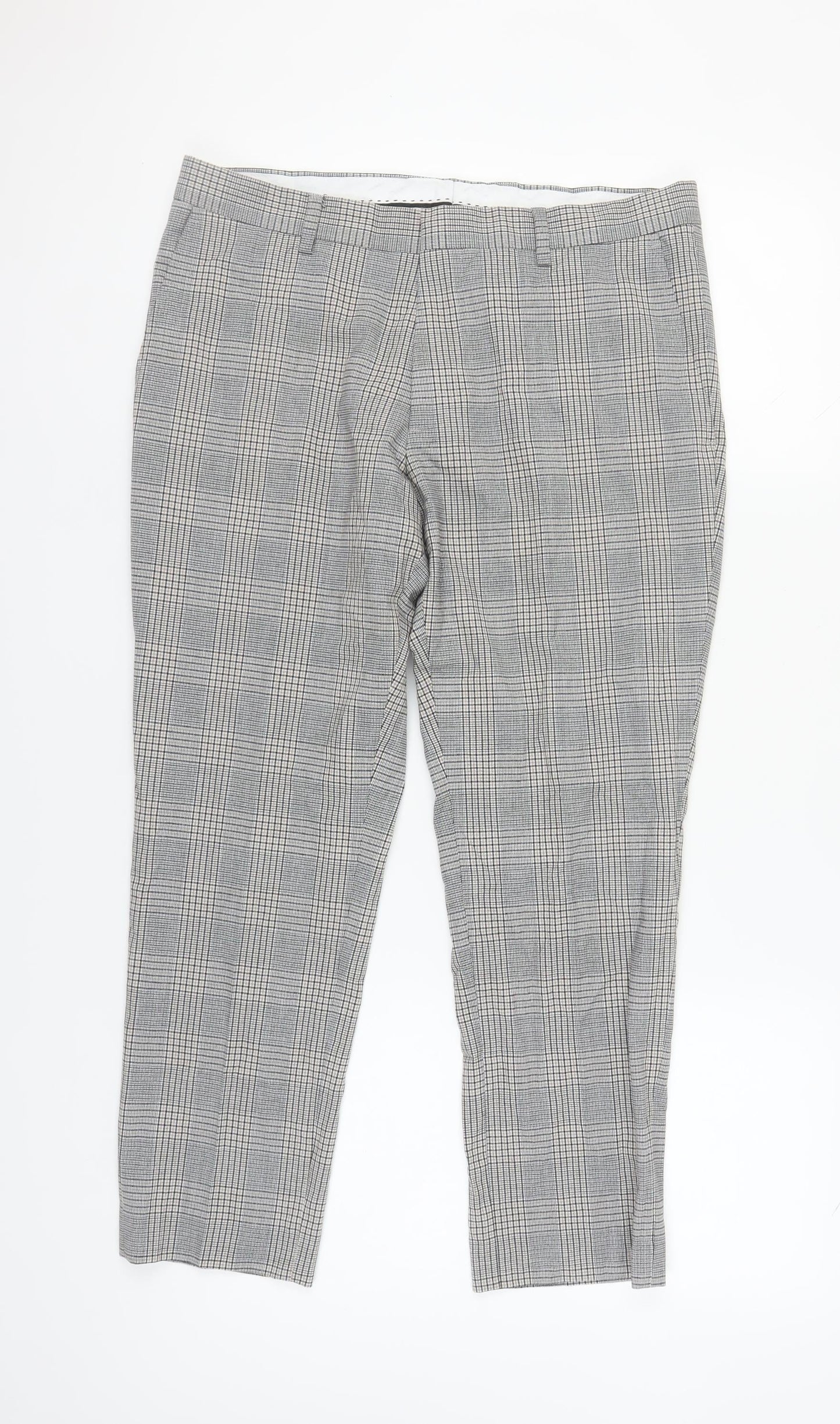 Moss Bros Men's Grey Check Trousers 34