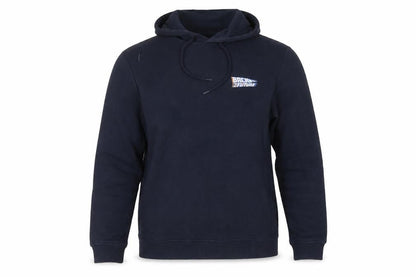 Front view of Back to the Future Blue unisex hoodie -, size S