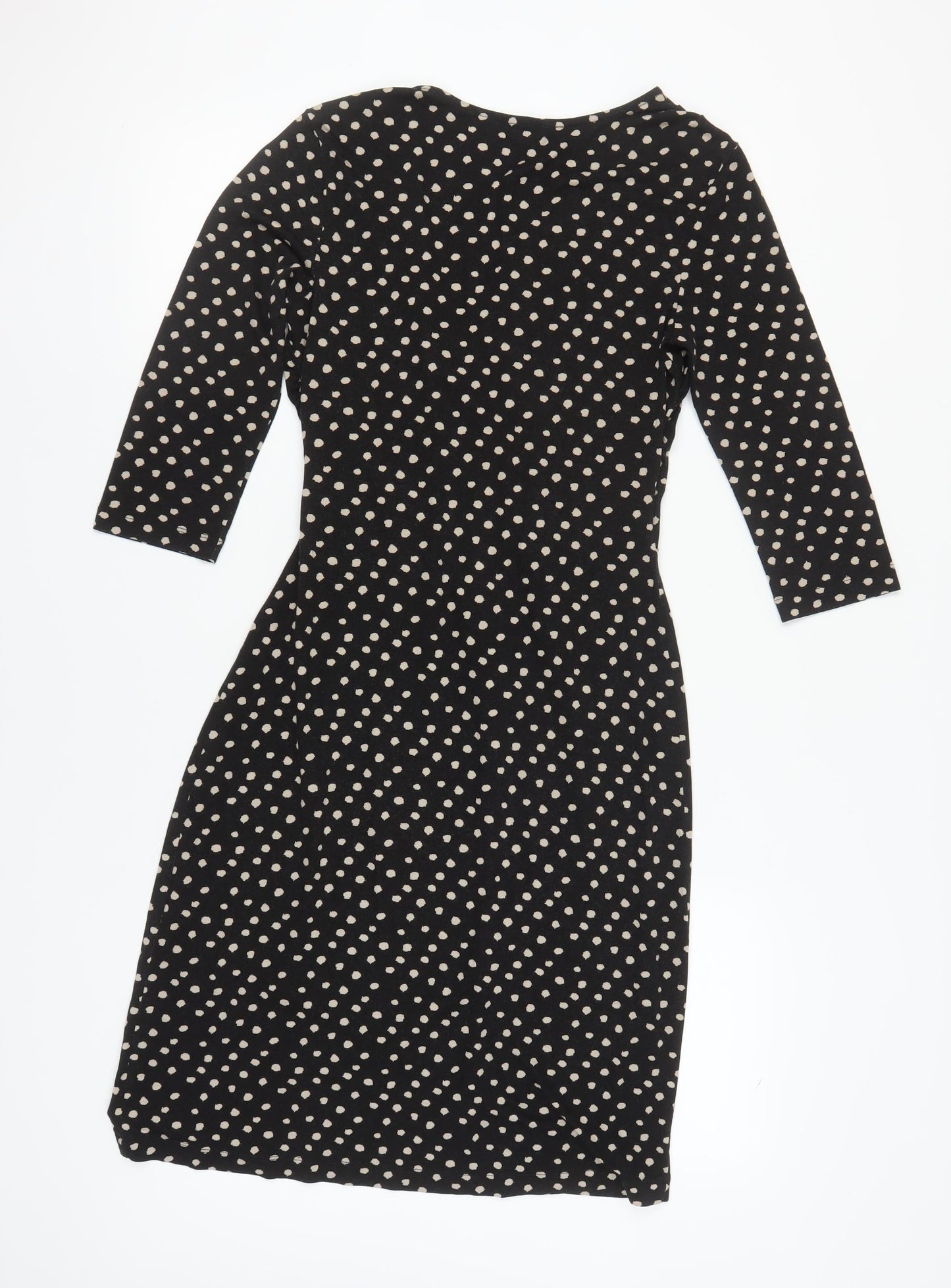 Hobbs Women's Black Polka Dot Wrap Dress Size 10