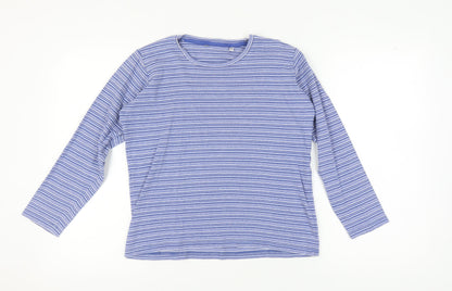 EWM Women's Blue Striped Long Sleeve T-Shirt M