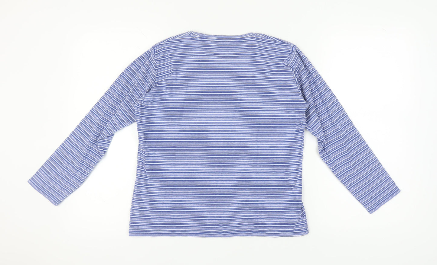 EWM Women's Blue Striped Long Sleeve T-Shirt M