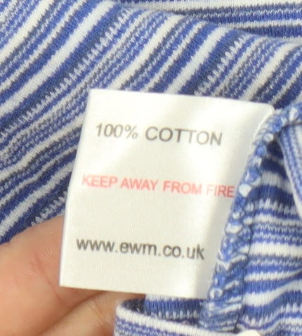 EWM Women's Blue Striped Long Sleeve T-Shirt M