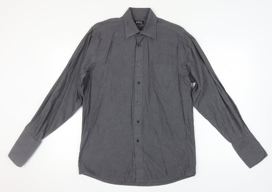 Thomas Nash Men’s Grey Cotton Dress Shirt Size 15 Formal