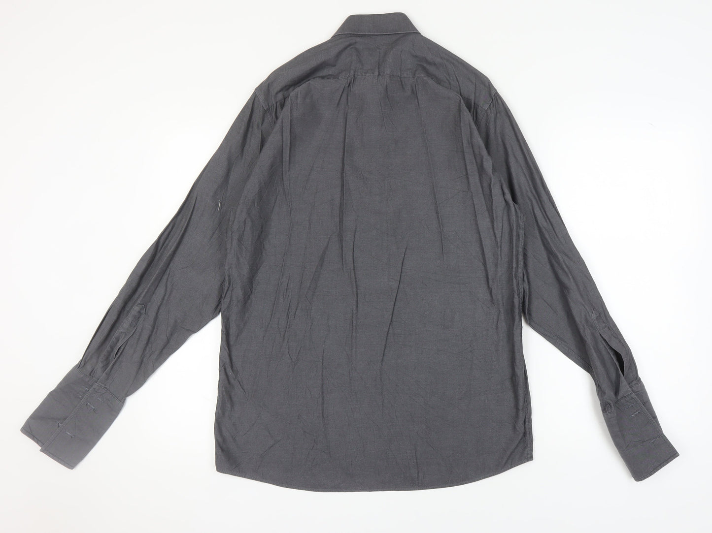 Thomas Nash Men’s Grey Cotton Dress Shirt Size 15 Formal