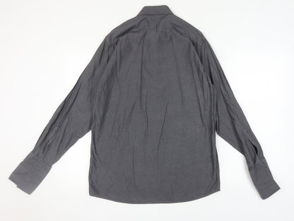 Thomas Nash Men’s Grey Cotton Dress Shirt Size 15 Formal