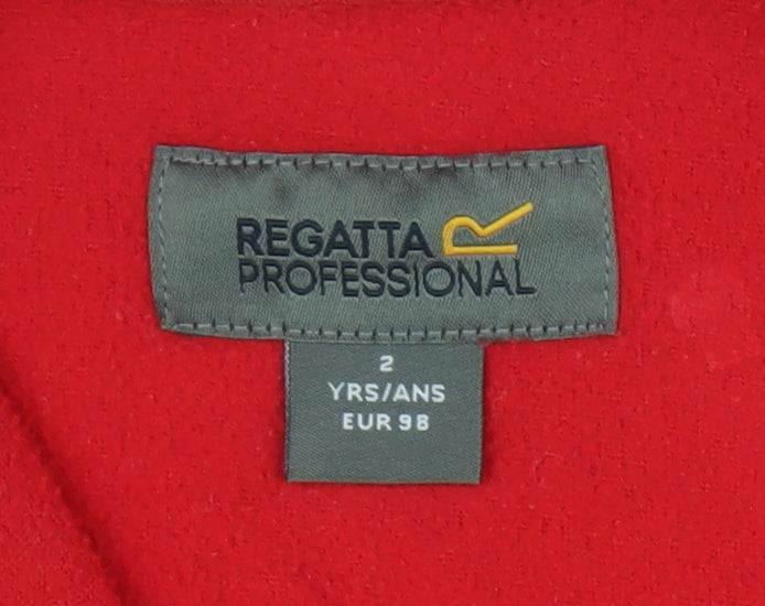 Regatta Professional Girls Red Fleece Jacket, Lightweight, Size 2Y