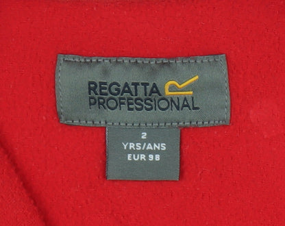Regatta Professional Girls Red Fleece Jacket, Lightweight, Size 2Y