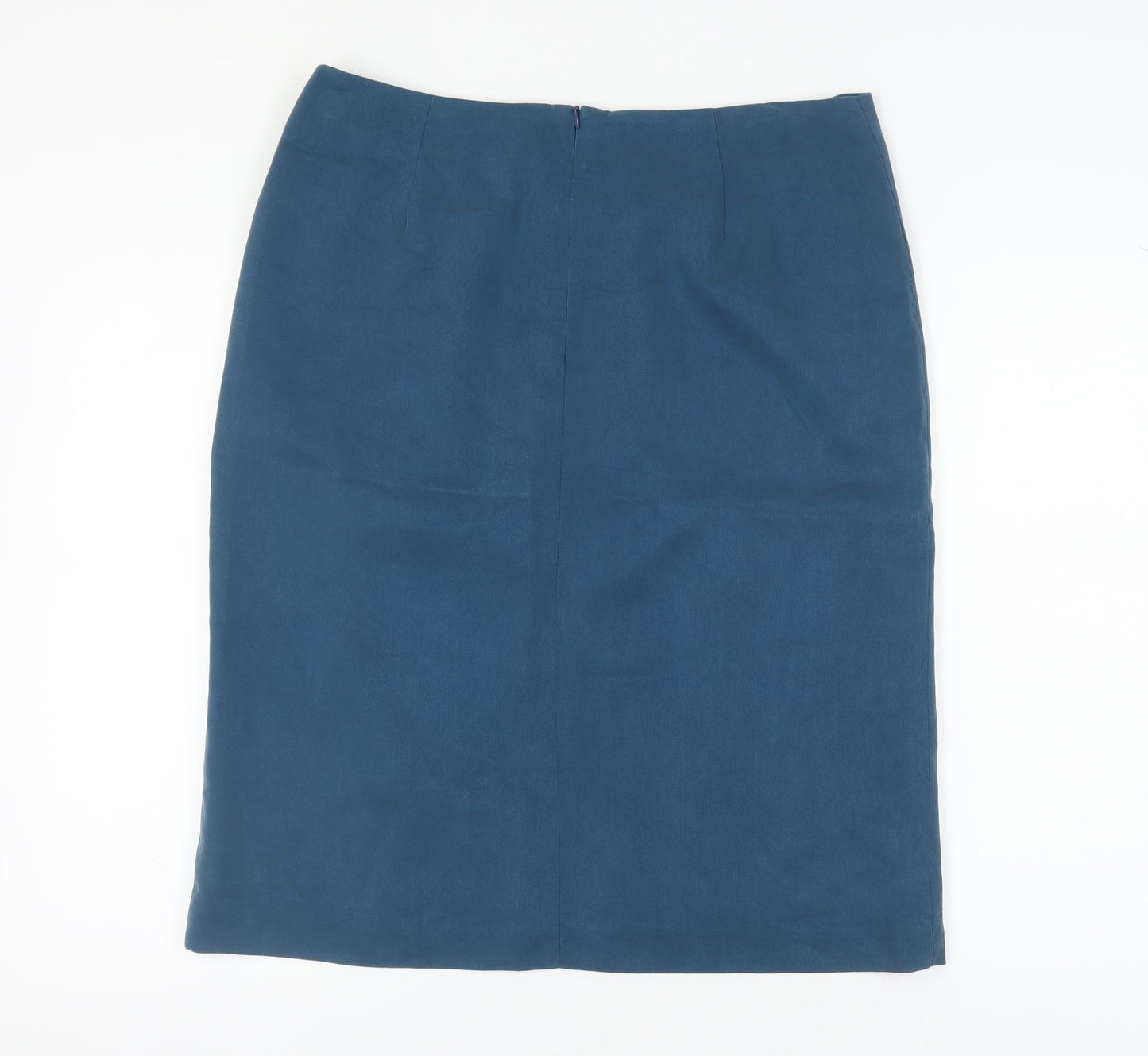 Eastex Women's Blue Pencil Skirt, Size 16, Button Accents