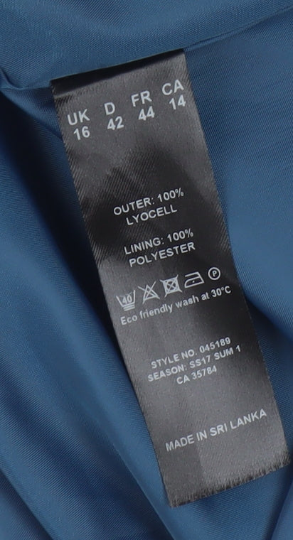 Eastex Women's Blue Pencil Skirt, Size 16, Button Accents