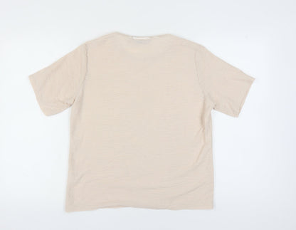 Womens UK Size M Honor Millburn Beige Basic T-Shirt