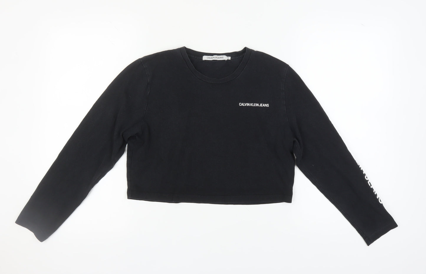 Calvin Klein Women's Black Cropped T-Shirt XS