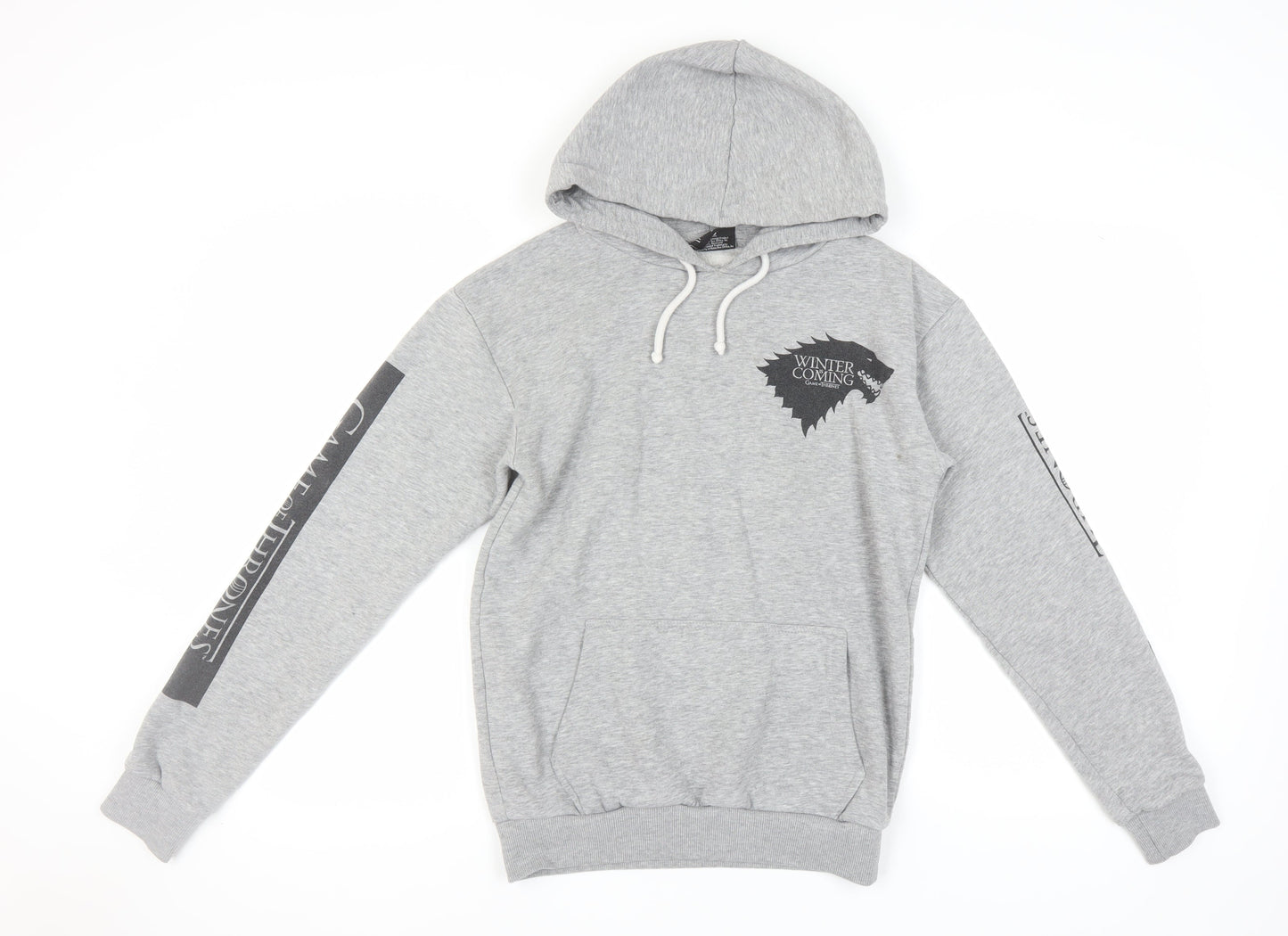 Unisex Adults UK Size S Game Of Thrones Grey Pullover Hoodie