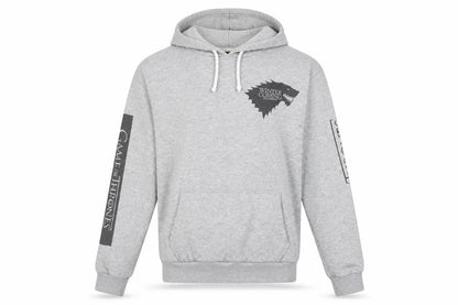 Front view of Game of Thrones Grey Pullover Hoodie S unisex