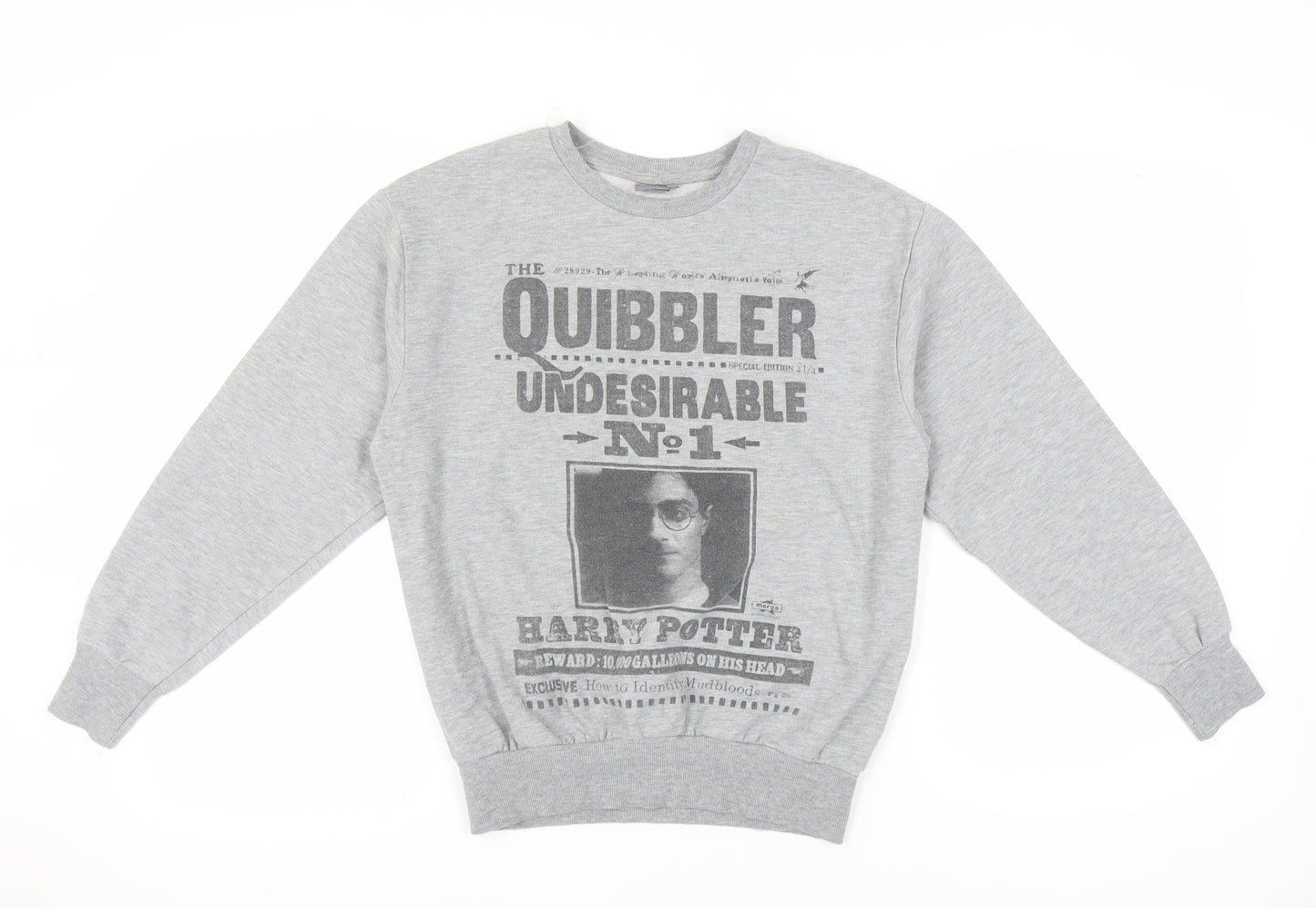 Womens UK Size 12 Harry Potter Grey Pullover Sweatshirt
