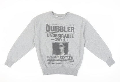 Womens UK Size 12 Harry Potter Grey Pullover Sweatshirt